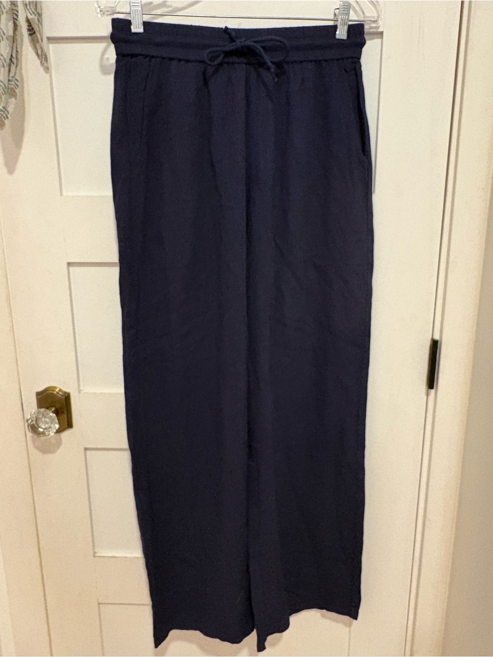 HALARA Navy Straight-Leg Drawstring Pants NWT